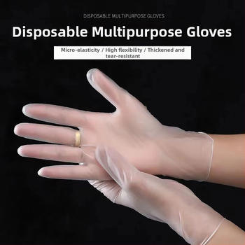 Ühekordsed PVC-kindad toiduvalmistamiseks, kateringile ning köögile ja koduseks kasutamiseks, läbipaistvad, pulberivabad, 100 tk, kaitsvad, veekindlad, libisemiskindlad