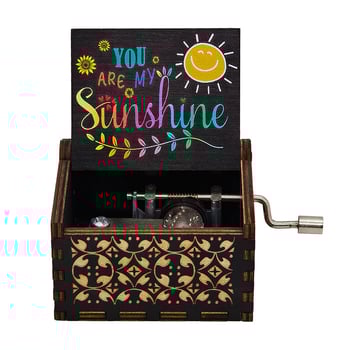 Puidust käsitsi treitud muusikakarp "Sa oled minu päikesekiir" - kaunilt maalitud muusikakarp, suurepärane kingitus tänavamüüjatele ja hulgimüüjatele.