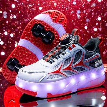 Евтини детски ролкови кънки с четири колела на едро, невидими прибиращи се ролкови кънки за момичета, ученически спортни ролкови кънки с осем колела за момчета