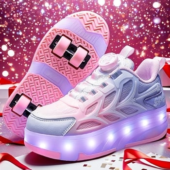 Евтини детски ролкови кънки с четири колела на едро, невидими прибиращи се ролкови кънки за момичета, ученически спортни ролкови кънки с осем колела за момчета