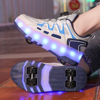 Евтини детски ролкови кънки с четири колела на едро, невидими прибиращи се ролкови кънки за момичета, ученически спортни ролкови кънки с осем колела за момчета