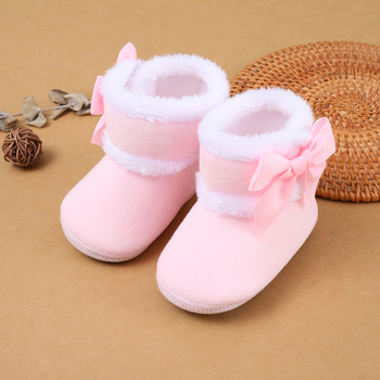 Нови есенно-зимни бебешки обувки в европейски и американски стил, бебешки обувки за 0-1 година, бебешки обувки с мека подметка и голяма панделка за 3-6-7-9-11 месеца