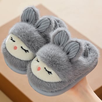 Зимни бебешки памучни пантофки, сладки анимационни обувки за родители и деца, топло домашно облекло, неплъзгащи се детски памучни обувки