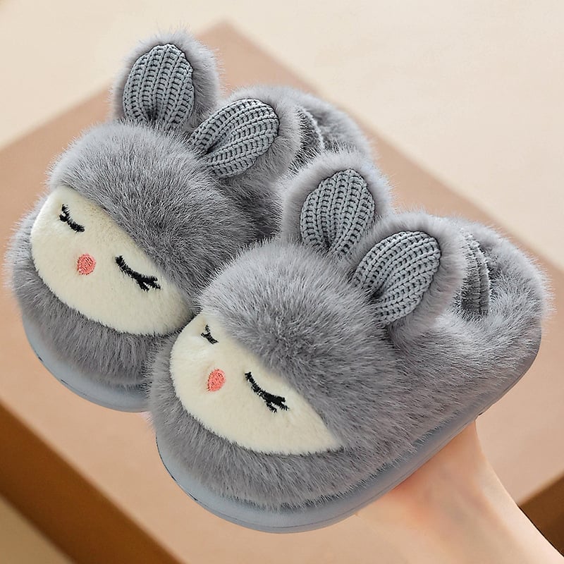 Зимни бебешки памучни пантофки, сладки анимационни обувки за родители и деца, топло домашно облекло, неплъзгащи се детски памучни обувки