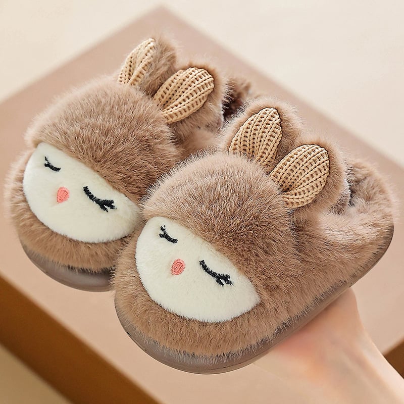 Зимни бебешки памучни пантофки, сладки анимационни обувки за родители и деца, топло домашно облекло, неплъзгащи се детски памучни обувки