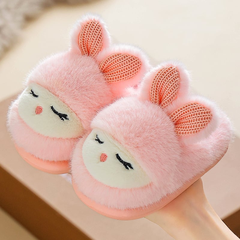Зимни бебешки памучни пантофки, сладки анимационни обувки за родители и деца, топло домашно облекло, неплъзгащи се детски памучни обувки