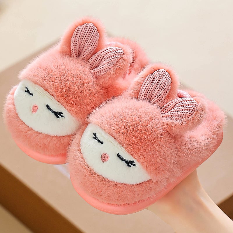 Зимни бебешки памучни пантофки, сладки анимационни обувки за родители и деца, топло домашно облекло, неплъзгащи се детски памучни обувки