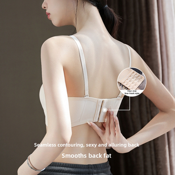 Rinnahoidja ilma õla, õmblusteta push-up, libisemiskindel, 3/4 kauss, õhukesed vormitud kausid, eemaldatavad kahekordsed õlapaelad, selja kolm konksurida