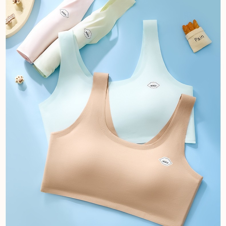 Vesti-stiilis sportlik rinnahoidja, õmblusteta, hingav; 3/4 kauss, õhuke mold-kauss; Ice Silk nailonist materjal; teismelised 13–18