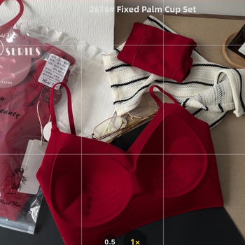 Harjatud puuvillast rinnahoidja wrap/tube top fikseeritud keskmise vormiga kaussidega, rindkere pikkus, hingav