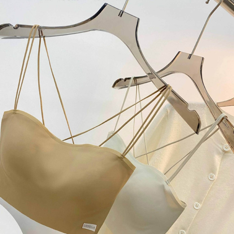 Seljatoe palge palja top koos spagetirõngastega, toru-top, 3/4 kauss, õhukesed vormivad kausid, nailonist kangas Spandex vooder 30–50%