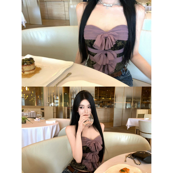 Pitsiline top patchworkiga ja sõlmega, kitsas lõige, 95% akrüül