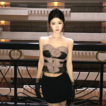 Pitsiline top patchworkiga ja sõlmega, kitsas lõige, 95% akrüül