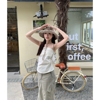 Õlarihmadeta toru-top, kitsas lõige, puuvill 80–90%, suvi 2025