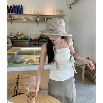 Õlarihmadeta toru-top, kitsas lõige, puuvill 80–90%, suvi 2025