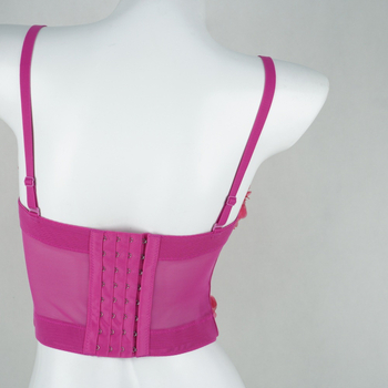 võrgustikust top beaditud 3D lilled, selja korsett, talje pikkus