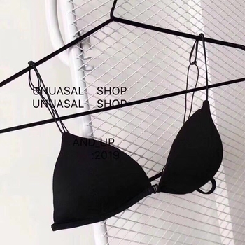 Kolmnurkse rinnahoidja traadita, eeslukk, õhukesed rihmad, 100% puuvill