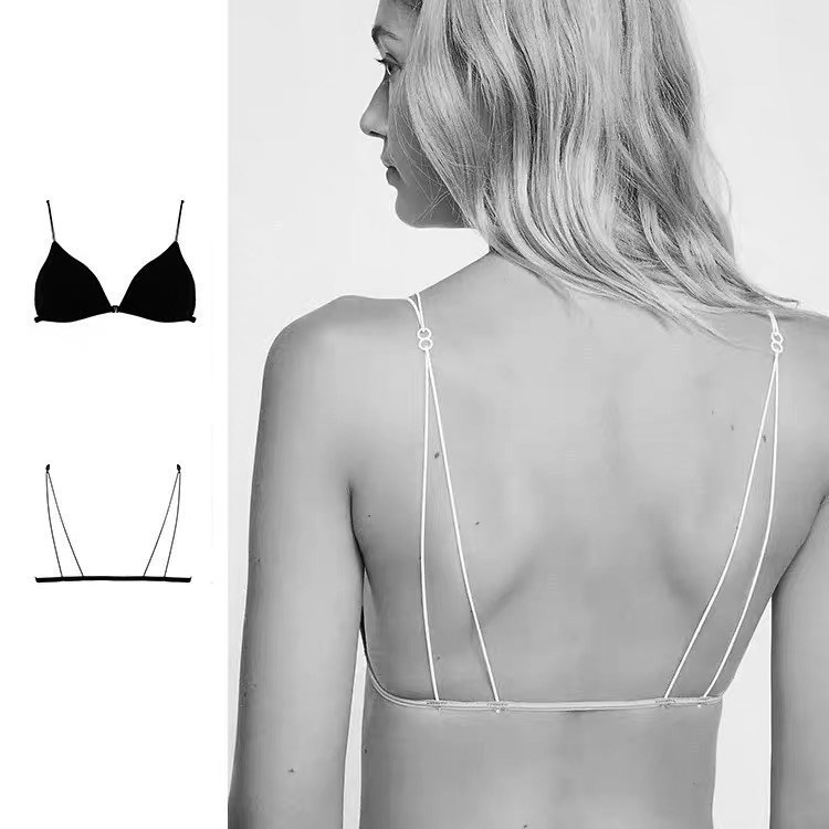 Kolmnurkse rinnahoidja traadita, eeslukk, õhukesed rihmad, 100% puuvill