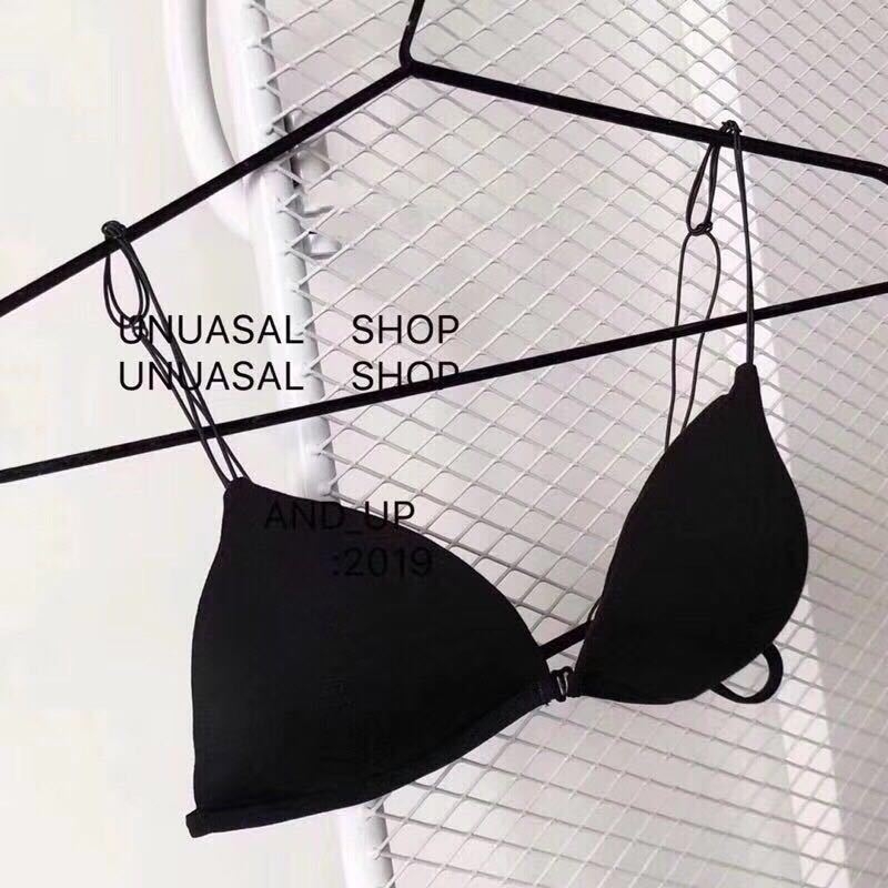 Kolmnurkse rinnahoidja traadita, eeslukk, õhukesed rihmad, 100% puuvill