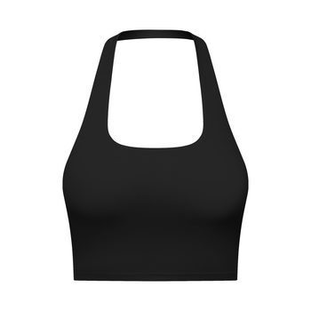 Halter-kaelusega top rindade padjaga, hingav nailon, täis kauss, õhukesed vormitud kaussid