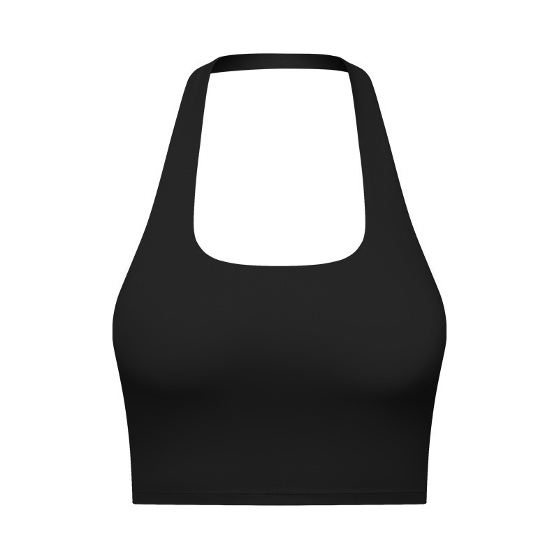 Halter-kaelusega top rindade padjaga, hingav nailon, täis kauss, õhukesed vormitud kaussid