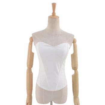 Korset-top bez ramena s 3D uzorkom, stanjivanje struka kroz riblju kost, kratka duljina 40–50 cm, pamuk/elastan