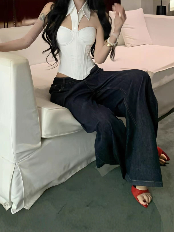 Naine halterneck-tüp-top, kitsas lõige, ultra-lühike pikkus ≤40 cm, polüester, ühtlane muster