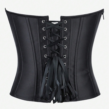 Poliestera korsetes-top bez pleciem ar zivju kaula karkasu, iekšējām krūšu veidošanai, sānu rāvējslēdzējs, vidukļa garums