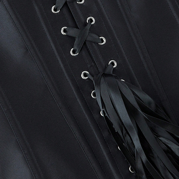 Poliestera korsetes-top bez pleciem ar zivju kaula karkasu, iekšējām krūšu veidošanai, sānu rāvējslēdzējs, vidukļa garums