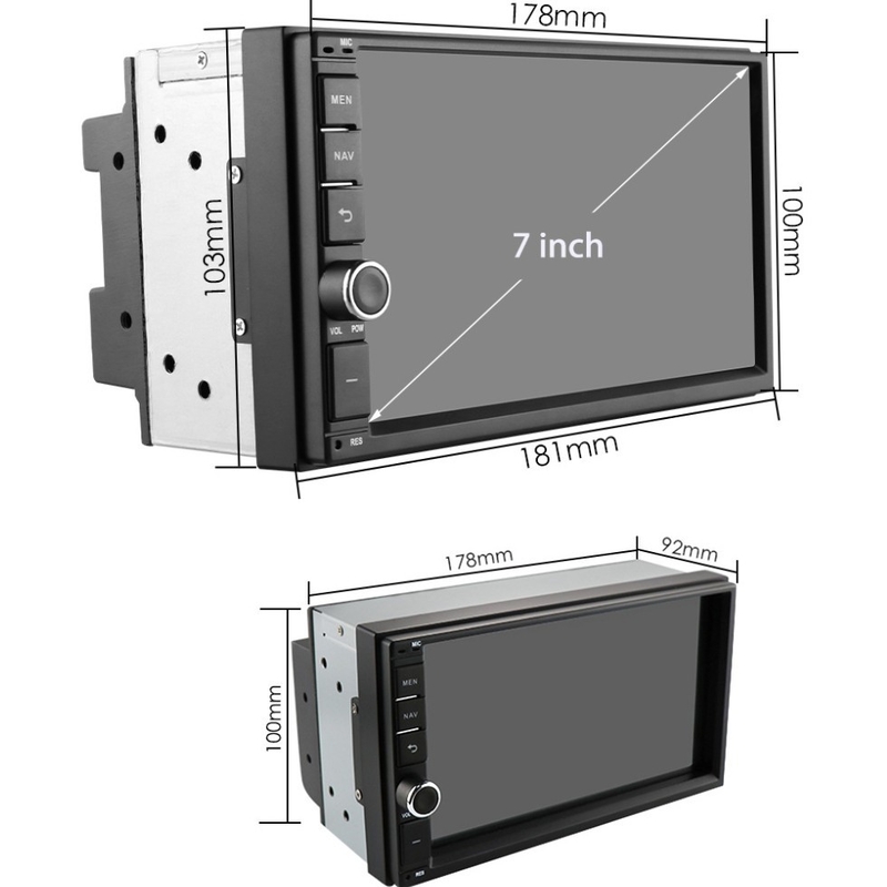 Трансгранично Android 7-инчово 8-ядрено централно управление на автомобилно радио, CarPlay HD голям екран за кола MP5 Bluetooth плейър