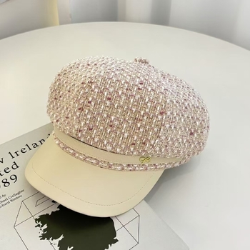 Novi britanski stilski jednobojni veliki osmerokutni šešir za muškarce i žene iz 2025., zakrivljeni vizir s pačjim kljunom za proljeće i jesen