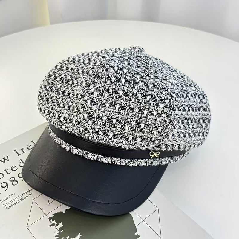 Novi britanski stilski jednobojni veliki osmerokutni šešir za muškarce i žene iz 2025., zakrivljeni vizir s pačjim kljunom za proljeće i jesen