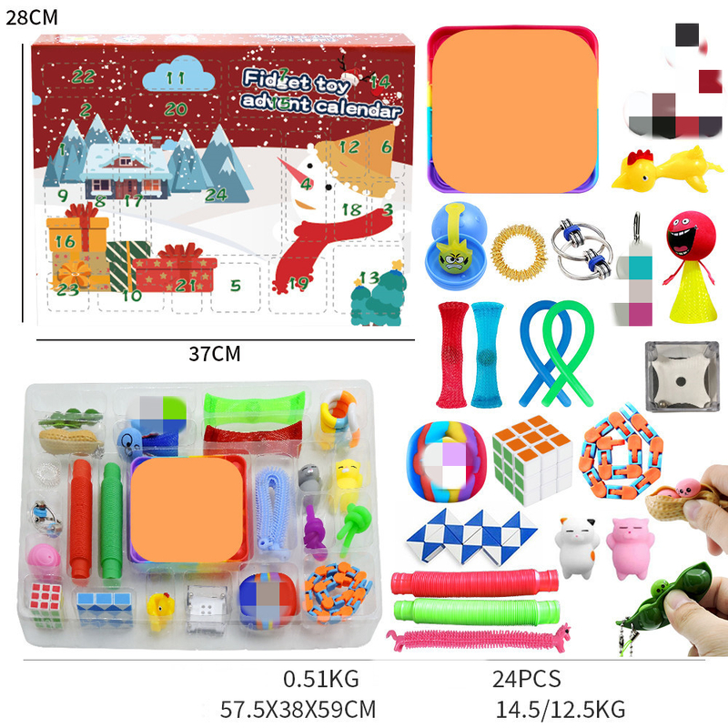 Трансграничен 2025 Нов продукт Кутия за таймер Щора Детско парти Декомпресия Направи си сам Откъсващ се Календар Щора Кутия Коледна играчка
