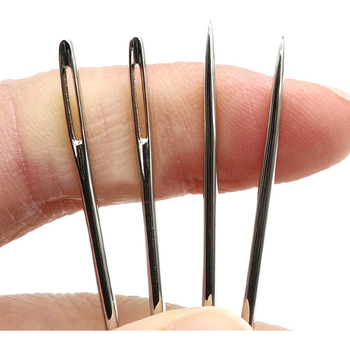 15/25 tērauda adatu komplekts ar lielām acīm vienkāršai diega ievēršanai, pašrocīgs šūšanas instruments