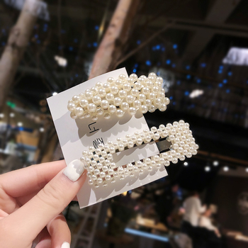 Комплект корейски перлени щипки за коса за възрастни, известен в Instagram, включващ странични щипки, фиби и щипки за коса с бретон във формата на фея, както и шапки за жени.