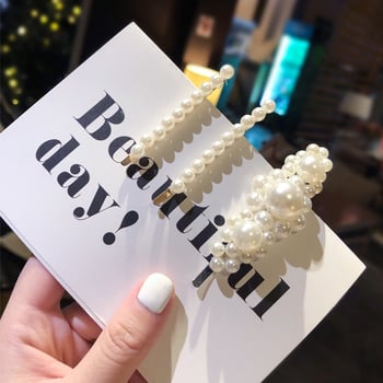 Комплект корейски перлени щипки за коса за възрастни, известен в Instagram, включващ странични щипки, фиби и щипки за коса с бретон във формата на фея, както и шапки за жени.