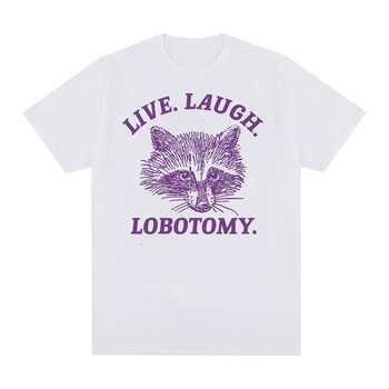 Tiešraides joku T-krekls ar lobotomiju un jenotu vīriešiem un sievietēm, moderns O-veida kakla tops harajuku stilā
