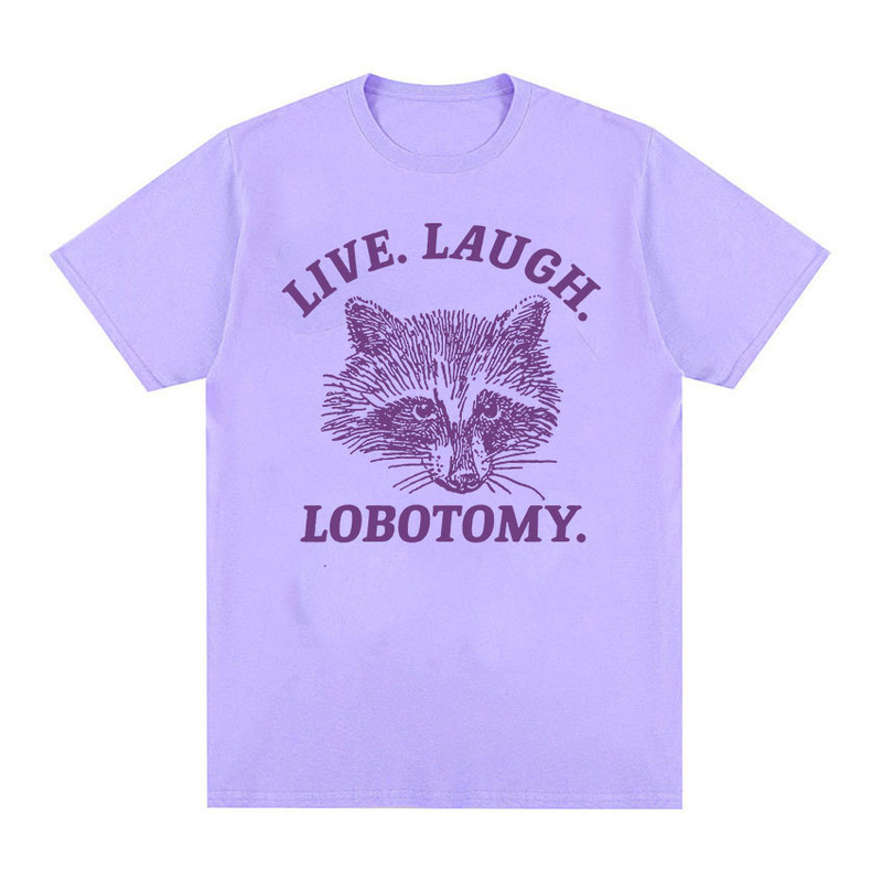Tiešraides joku T-krekls ar lobotomiju un jenotu vīriešiem un sievietēm, moderns O-veida kakla tops harajuku stilā