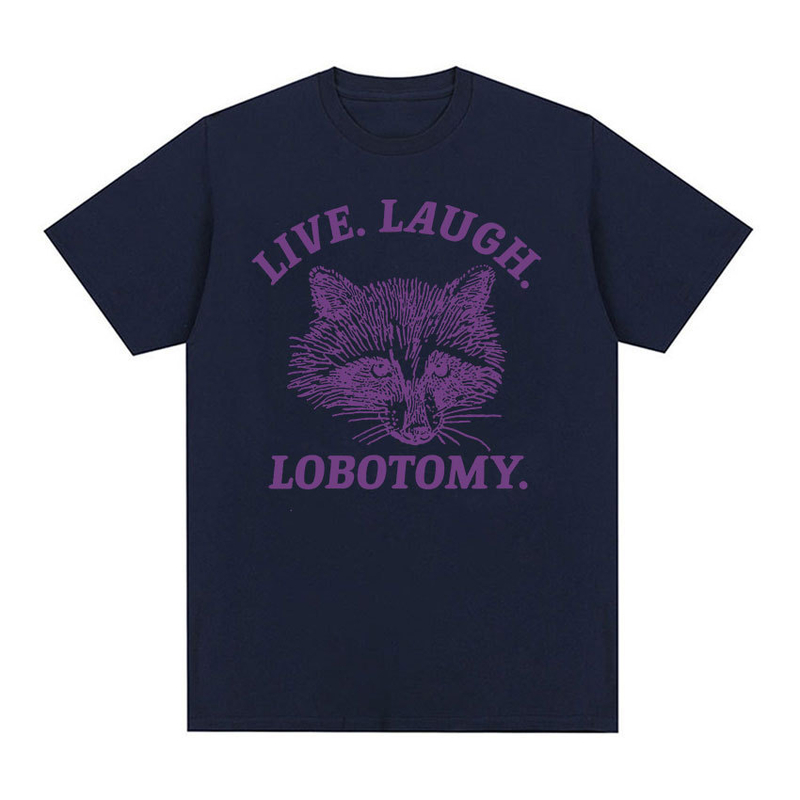 Tiešraides joku T-krekls ar lobotomiju un jenotu vīriešiem un sievietēm, moderns O-veida kakla tops harajuku stilā