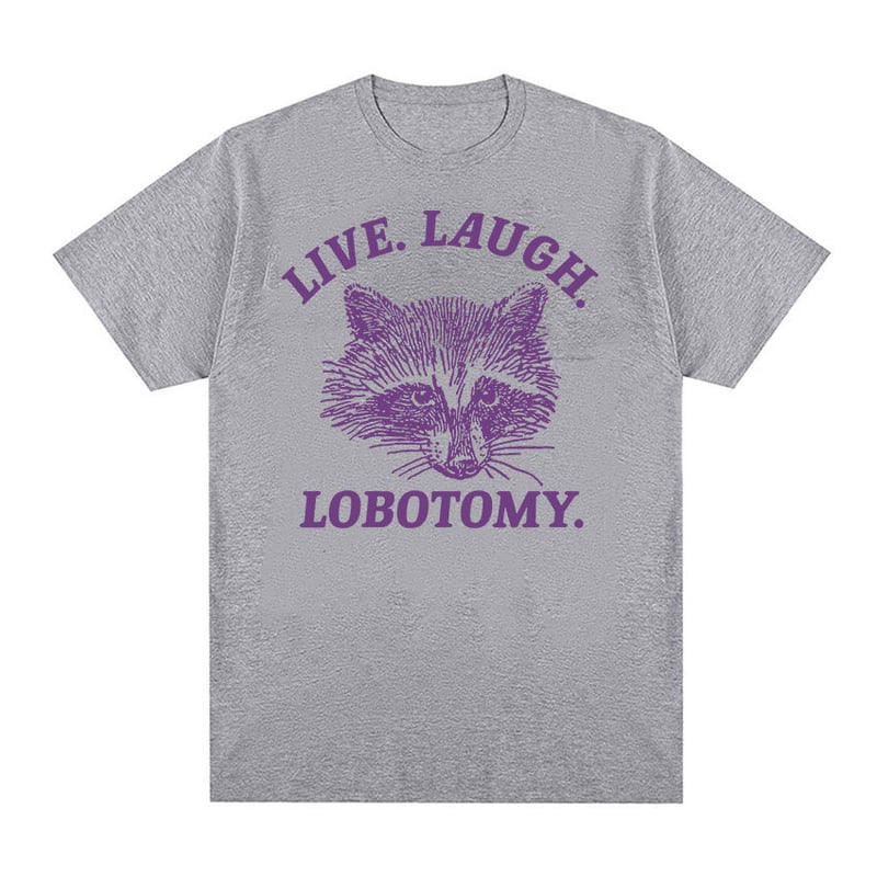 Tiešraides joku T-krekls ar lobotomiju un jenotu vīriešiem un sievietēm, moderns O-veida kakla tops harajuku stilā