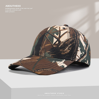 Шапки за външна търговия, бейзболни шапки с камуфлажни листа в европейски и американски стил, трансгранични хип-хоп мъжки и дамски нишови слънцезащитни шапки на едро, модерни