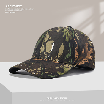 Шапки за външна търговия, бейзболни шапки с камуфлажни листа в европейски и американски стил, трансгранични хип-хоп мъжки и дамски нишови слънцезащитни шапки на едро, модерни
