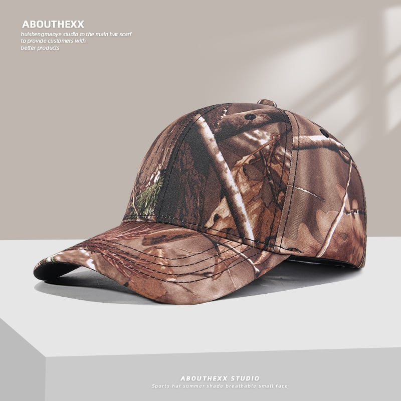 Шапки за външна търговия, бейзболни шапки с камуфлажни листа в европейски и американски стил, трансгранични хип-хоп мъжки и дамски нишови слънцезащитни шапки на едро, модерни