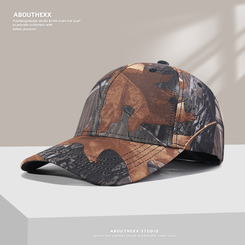 Шапки за външна търговия, бейзболни шапки с камуфлажни листа в европейски и американски стил, трансгранични хип-хоп мъжки и дамски нишови слънцезащитни шапки на едро, модерни