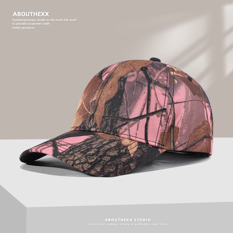 Шапки за външна търговия, бейзболни шапки с камуфлажни листа в европейски и американски стил, трансгранични хип-хоп мъжки и дамски нишови слънцезащитни шапки на едро, модерни