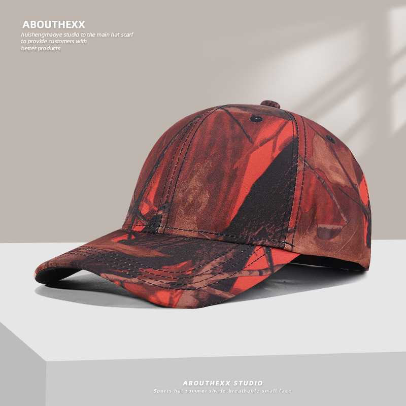 Шапки за външна търговия, бейзболни шапки с камуфлажни листа в европейски и американски стил, трансгранични хип-хоп мъжки и дамски нишови слънцезащитни шапки на едро, модерни