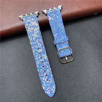 Piemērots Apple Watch, mirdzoša fliteru pulksteņa siksniņa, ādas siksniņa iWatch Ultra