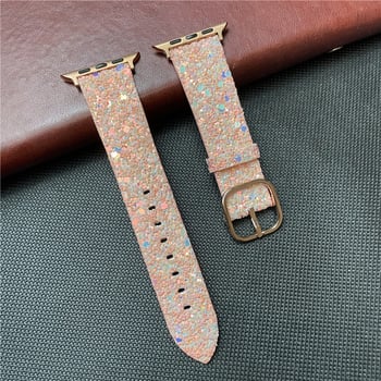 Piemērots Apple Watch, mirdzoša fliteru pulksteņa siksniņa, ādas siksniņa iWatch Ultra