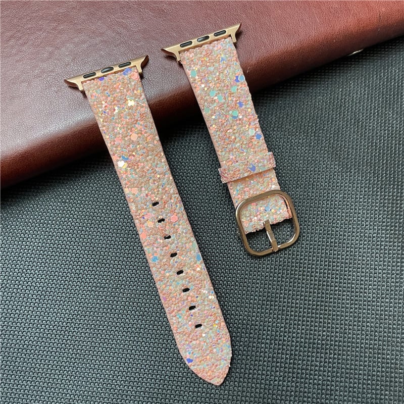 Piemērots Apple Watch, mirdzoša fliteru pulksteņa siksniņa, ādas siksniņa iWatch Ultra