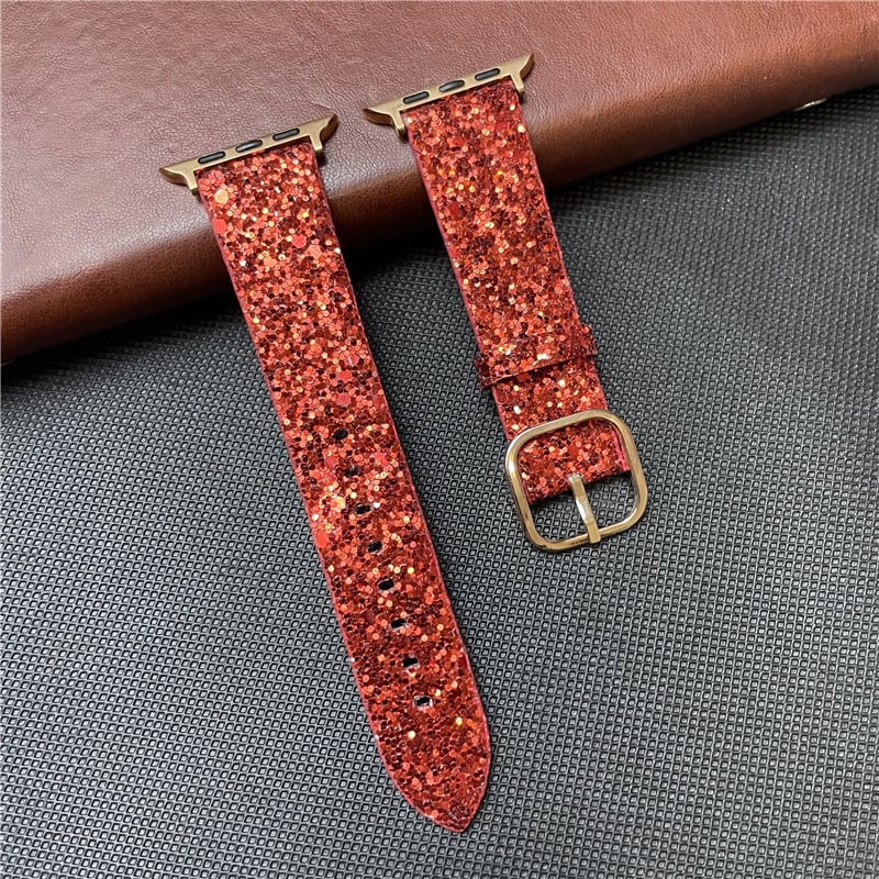 Piemērots Apple Watch, mirdzoša fliteru pulksteņa siksniņa, ādas siksniņa iWatch Ultra